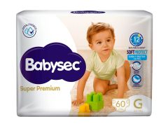 PAÑAL BABYSEC SUPER PREMIUM GRANDE 60 UN
